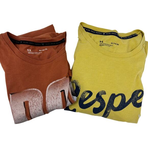 Bundle‎ of 2 Under Armour Project Rock Crewneck Gym T-Shirts - Picture 1 of 8